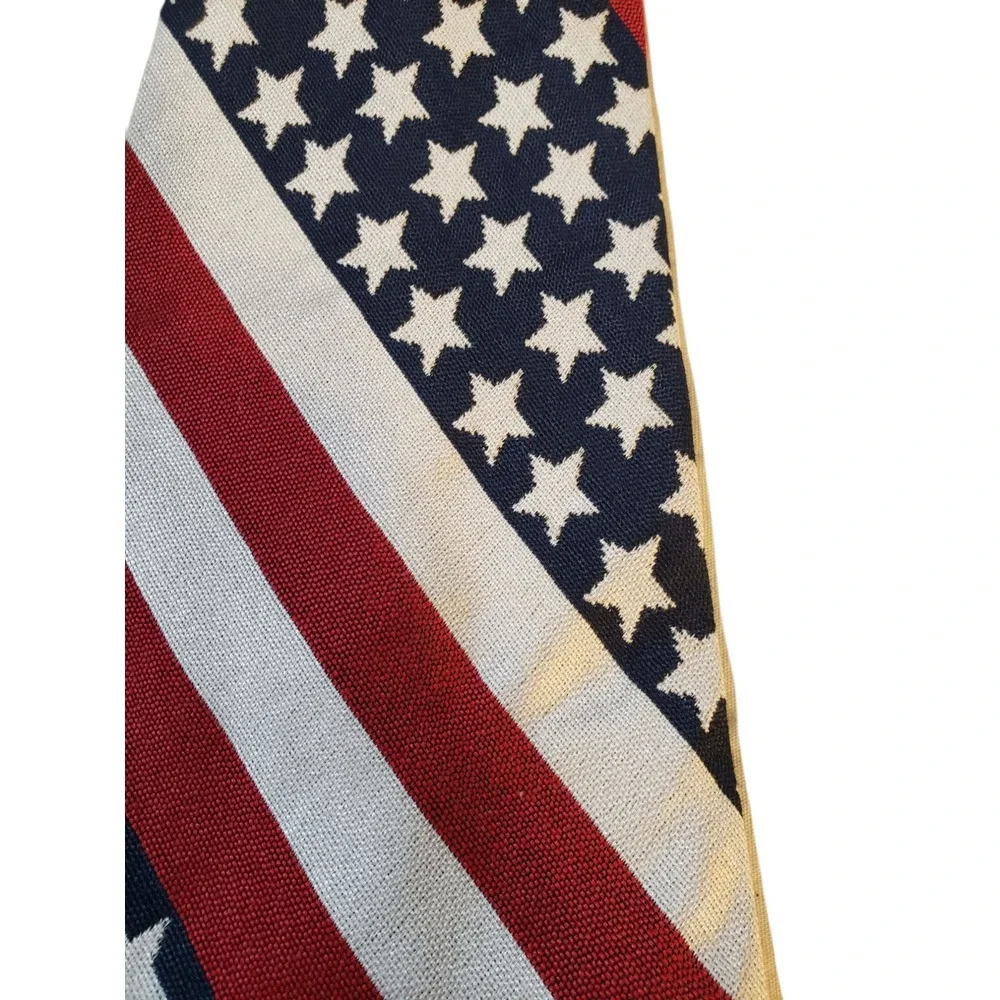 Vintage Rhynecliffe Mens Tie Necktie Designer Red White Blue‎ American Flag